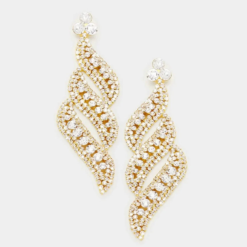 Exaggerated Bling Crystal Rhinestones Statement Earring for Women