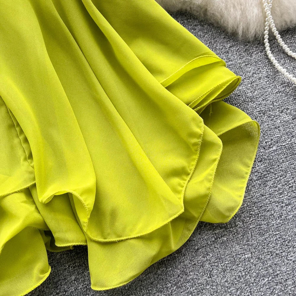 Summer Tops Spaghetti Straps Ruffle Sleeveless Tanks and Crop Tops Solid Tank Camisoles Women Y2k