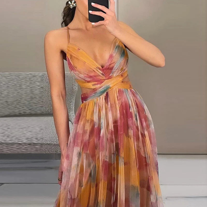 Elegant Off Shoulder Vacation Long Pleated Dress