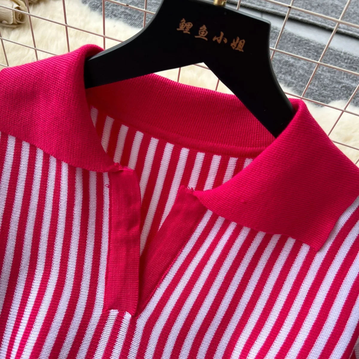 Sweater Striped Dress Knit Dresses Ruffles Party Casual Elegant Knitted Y2k Streetwear