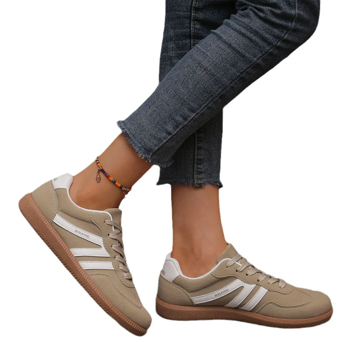 Mix Color Women's Autumn Sneakers Fashion Splicing Flat Heel Vulcanized Shoes Female Lace-Up Sneakers