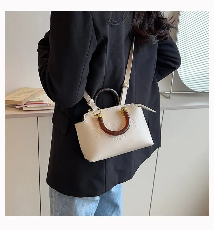 PU Leather Boston Bag Women's Shoulder Bag - Stylish Handbag for Work, Casual Purse