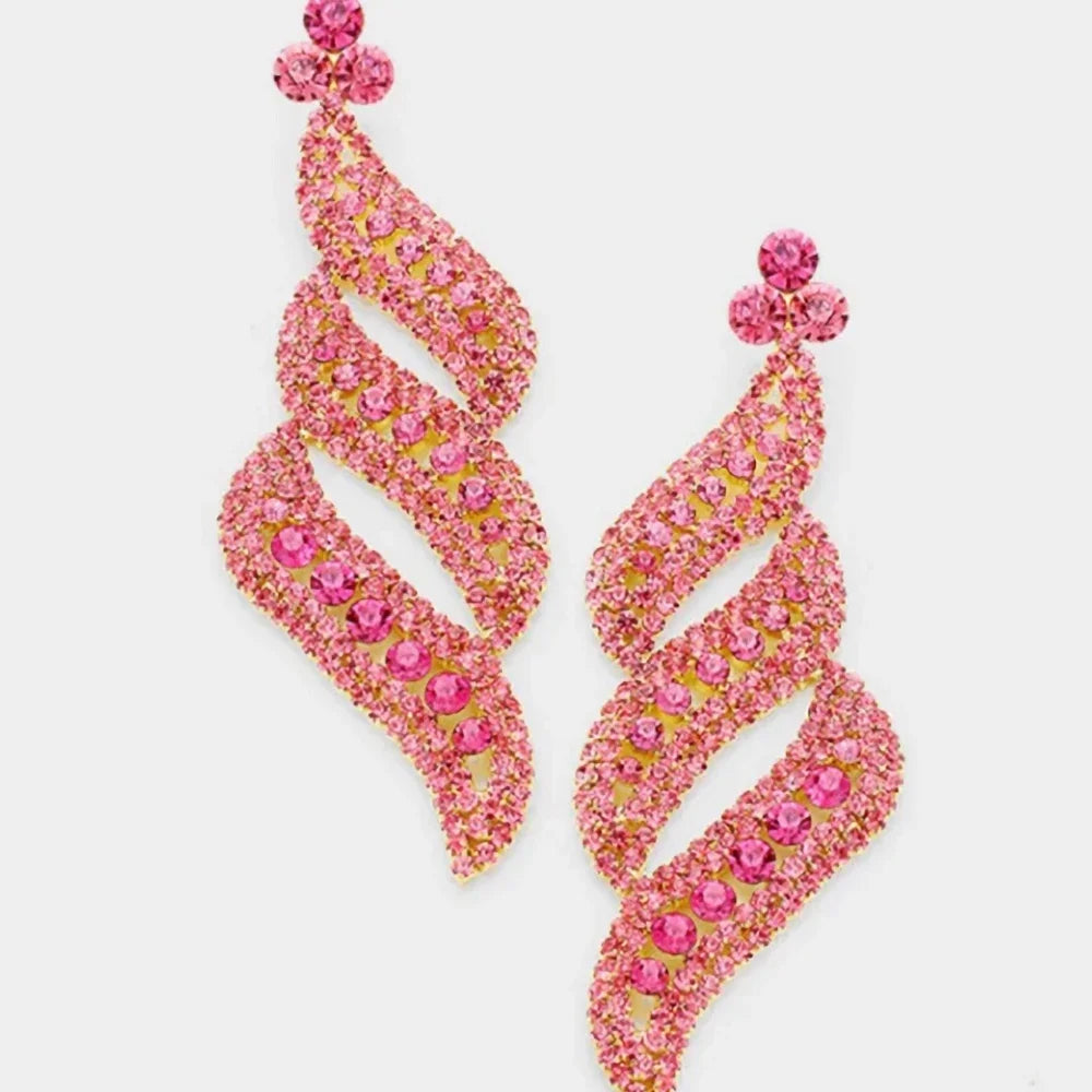 Exaggerated Bling Crystal Rhinestones Statement Earring for Women