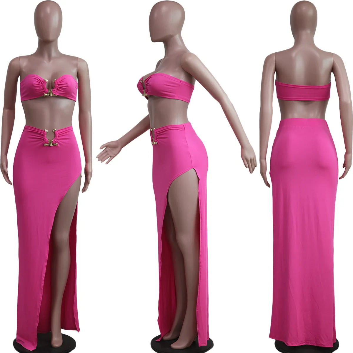 European and American women's casual fashion sexy irregular skirt suit beach dress Resort Wear
