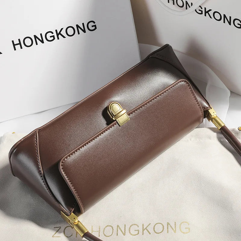 Armpit bag high-end solid color one-shoulder portable genuine leather bag