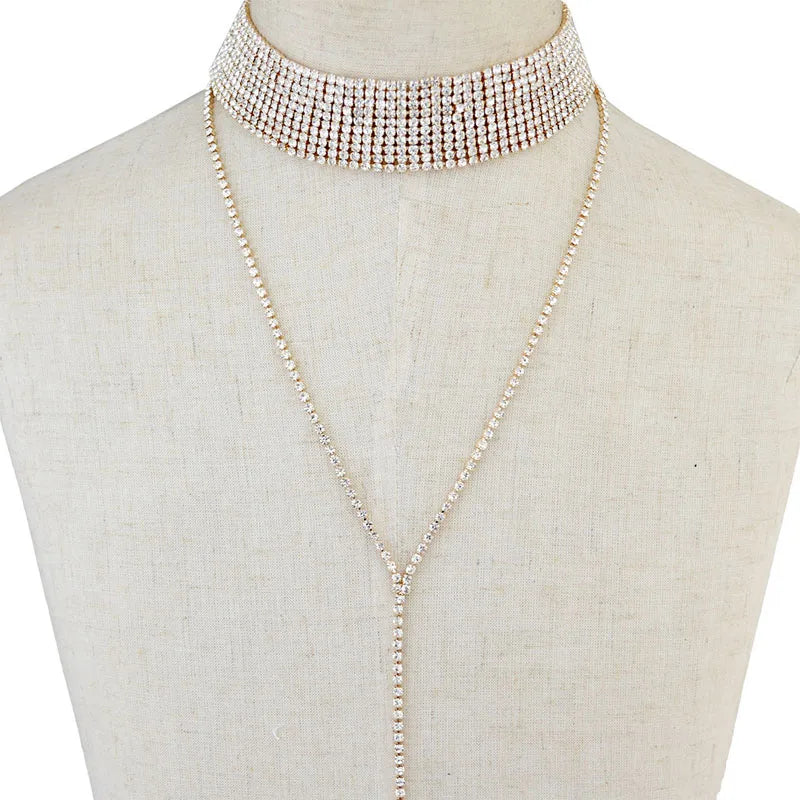 Rhinestone Choker Crystal Gem Luxury Choker Necklace for Women
