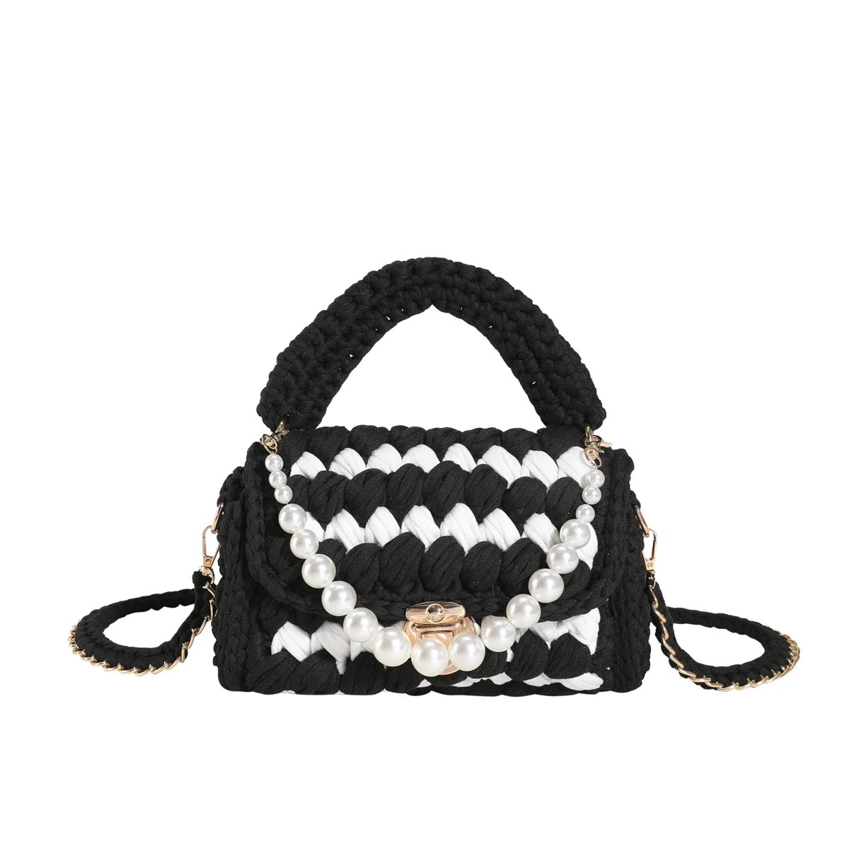 Crochet Bag Shoulder Bag Chunky Knit Handle Bag