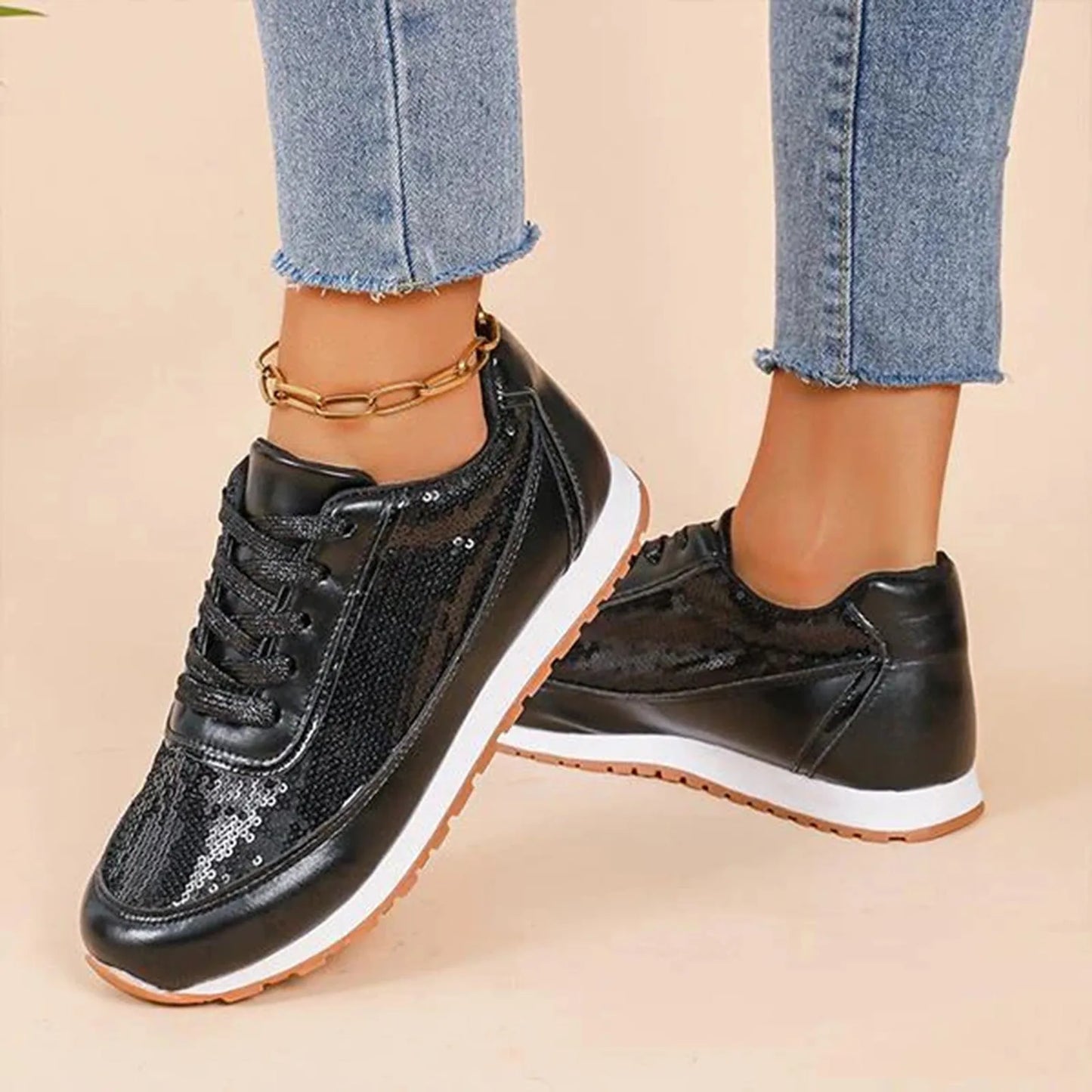 Casual Shoes For Women Sneaker Wedges Sequined Casual Sneakers Fashion Comfortable Sneakers