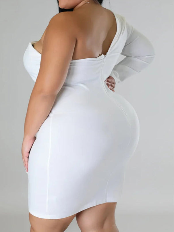 Plus Size Dress Long Sleeve V Neck Solid Sexy Mini Suit Dress Party Dresses