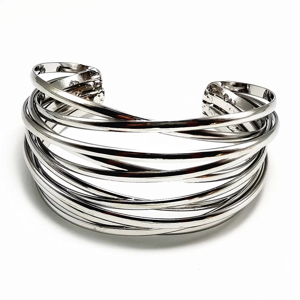 Round Chain Charms Cuff Bracelet For Women