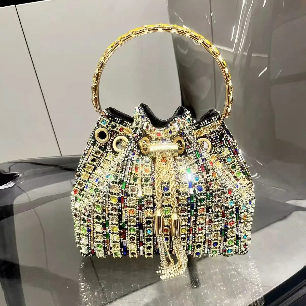 Wedding Party Clutch Purse Glitter Shiny Diamond Banquet Bag Chain Bag