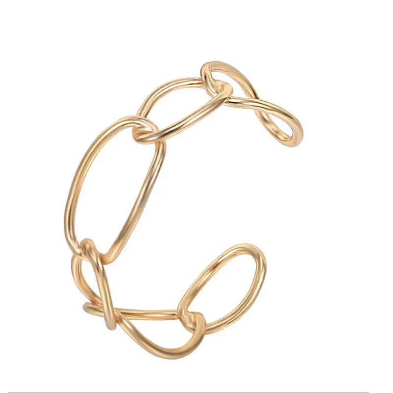 Round Chain Charms Cuff Bracelet For Women