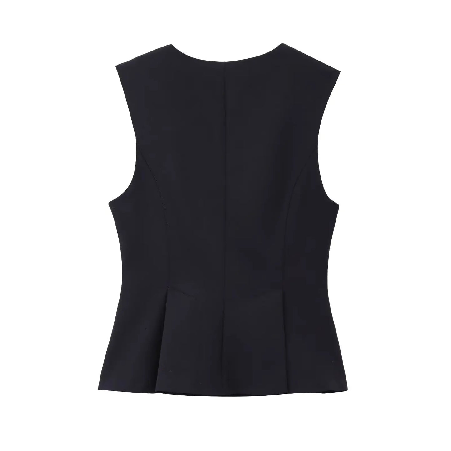 Women Solid Zipper Vintage Causal Sleeveless O Neck Tank Blouse Slim Pleated Vest Blouse High Street Folds Top