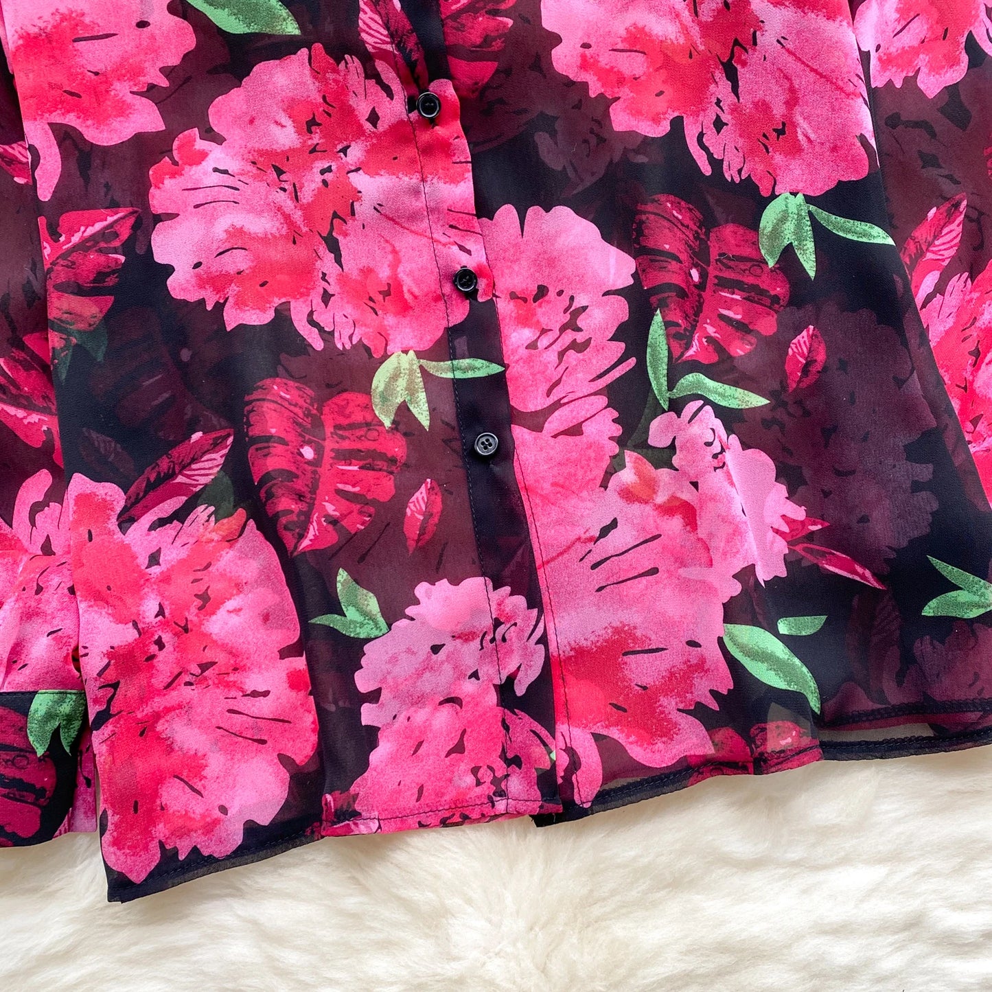 Floral Print Women Shirt Summer Lantern Sleeve Retro French Loose Blouse