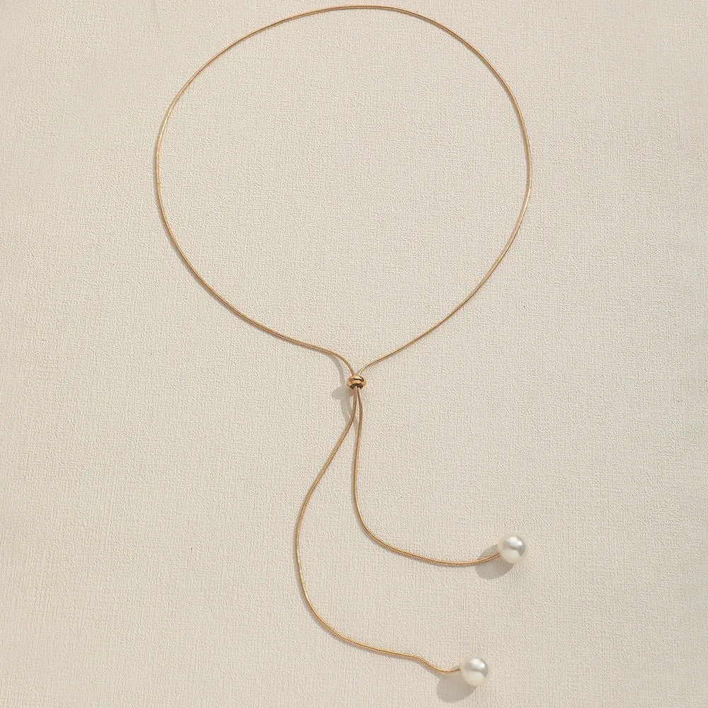 Pearl Adjustable Chain Necklace for women