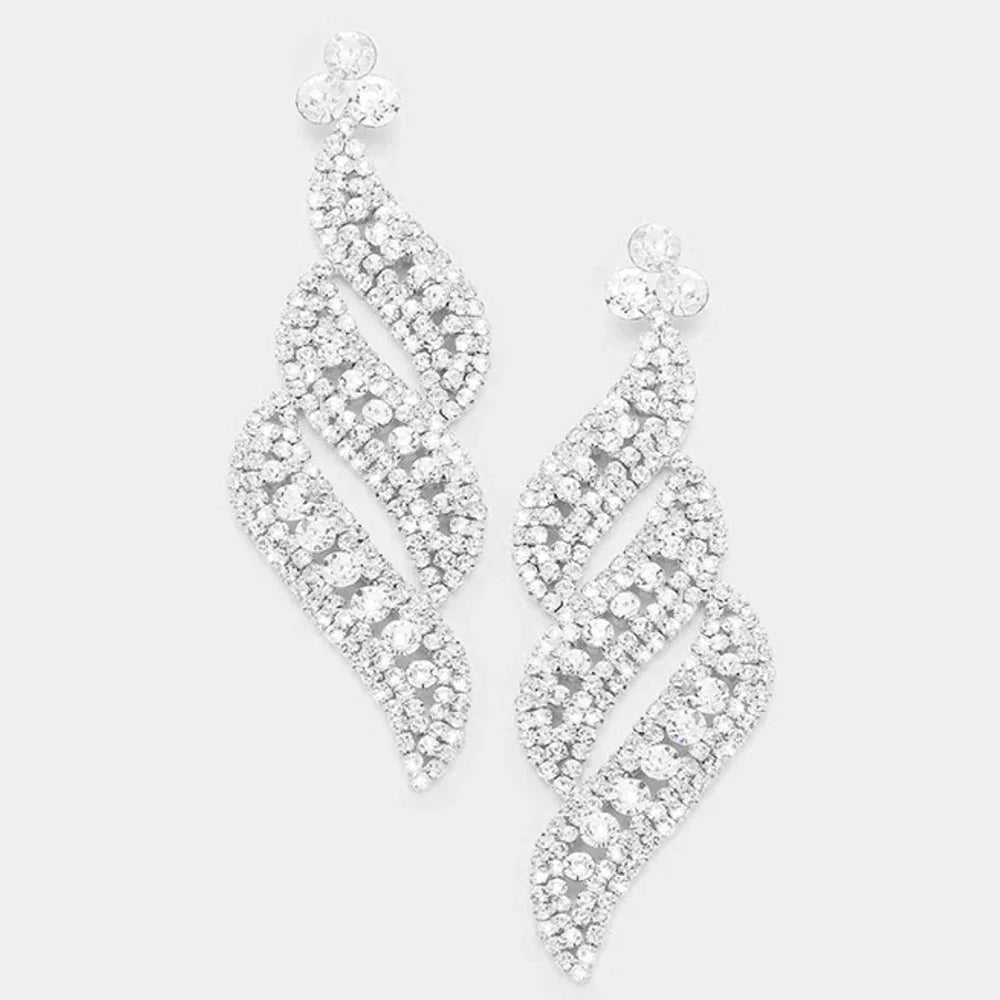 Exaggerated Bling Crystal Rhinestones Statement Earring for Women