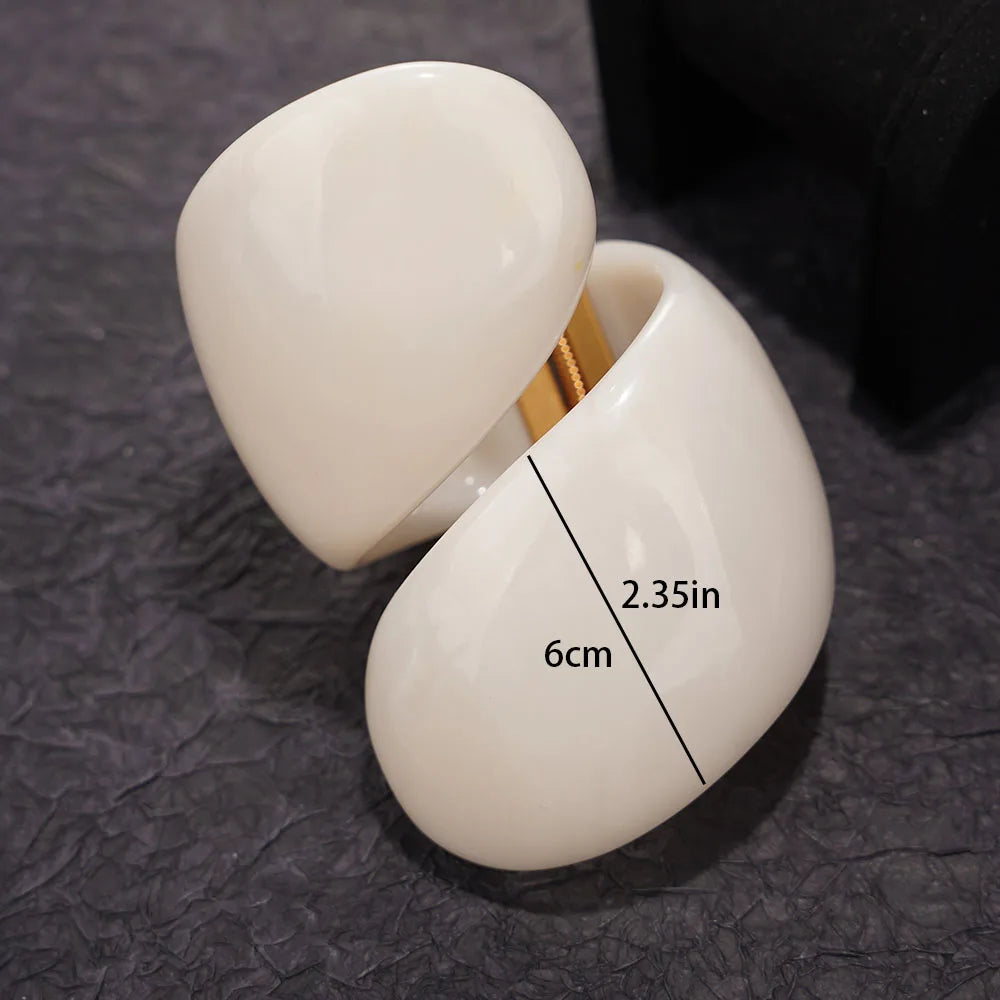 Fashion Exaggerated Geometric Open Cuff Whiter Bracelet Irregular Korean Retro Wide Bracelet