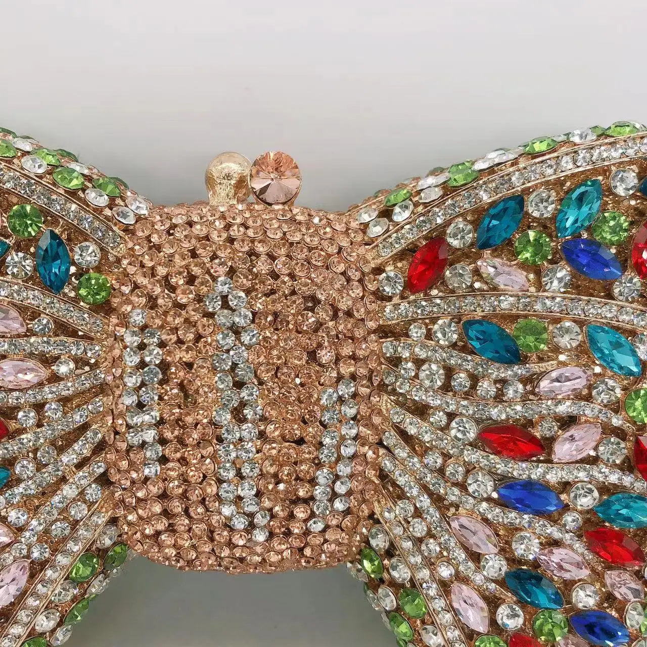 Rhinestone Green/Black Clutch Purse Bow Luxury Diamond Evening Clutches Wedding Bridal Bag