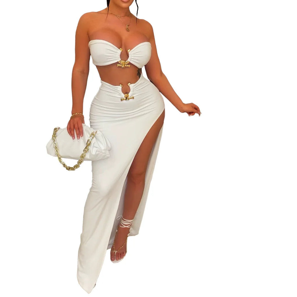 European and American women's casual fashion sexy irregular skirt suit beach dress Resort Wear