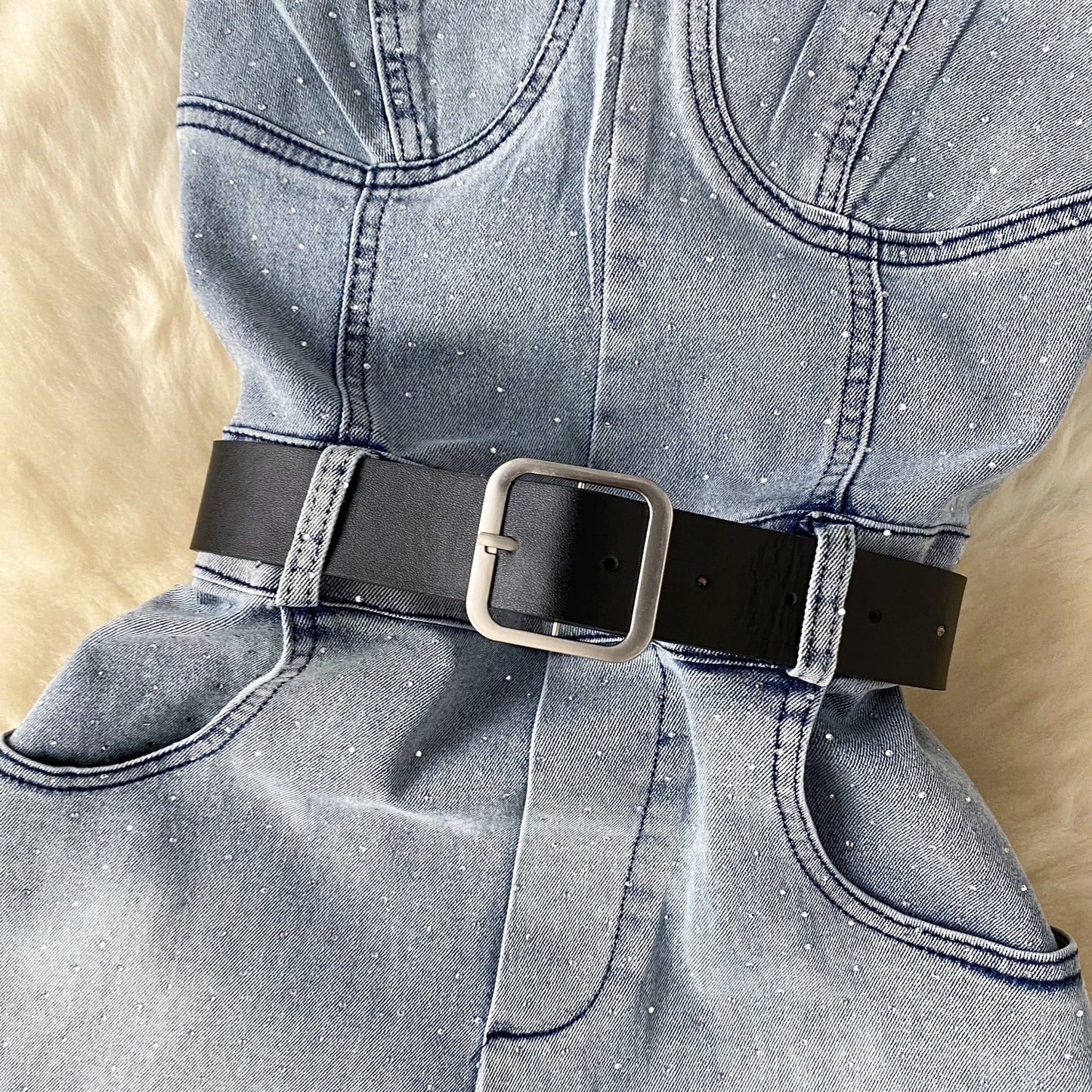 Women Denim One Pieces Summer Playsuit High Waist Slim Sleeveless Strapless Sashes Outfits