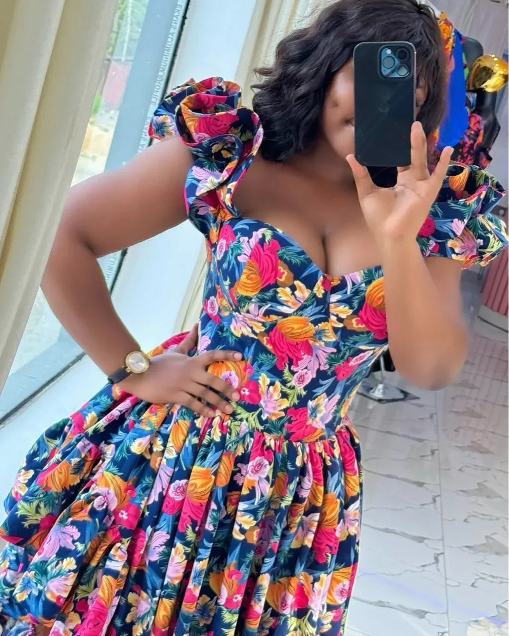 Women Summer Spring Africa Clothing Sleeveless Dress Sexy V-Neck Slim Dress