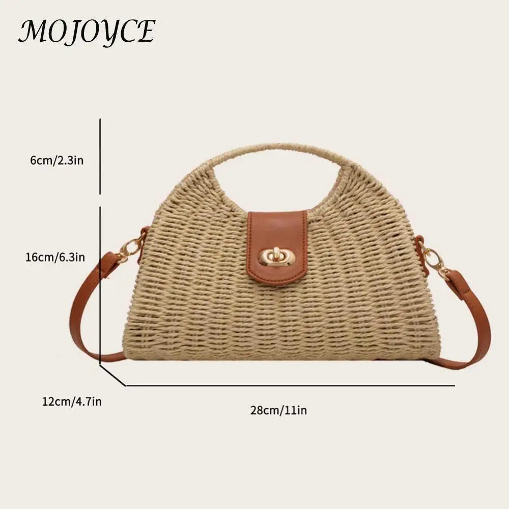 Women Crossbody Bags Handmade Summer Woven Shell Hand-Woven Bag