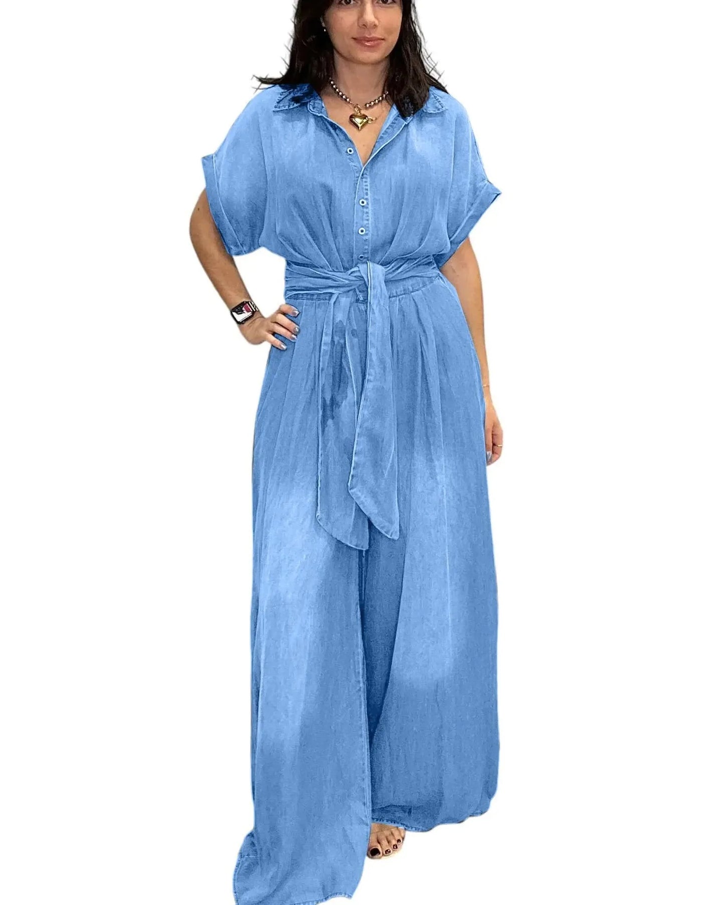Denim Jumpsuits Women Loose Rompers Tie Dye One Piece Y2k Streetwear Wide Leg Jumpsuit