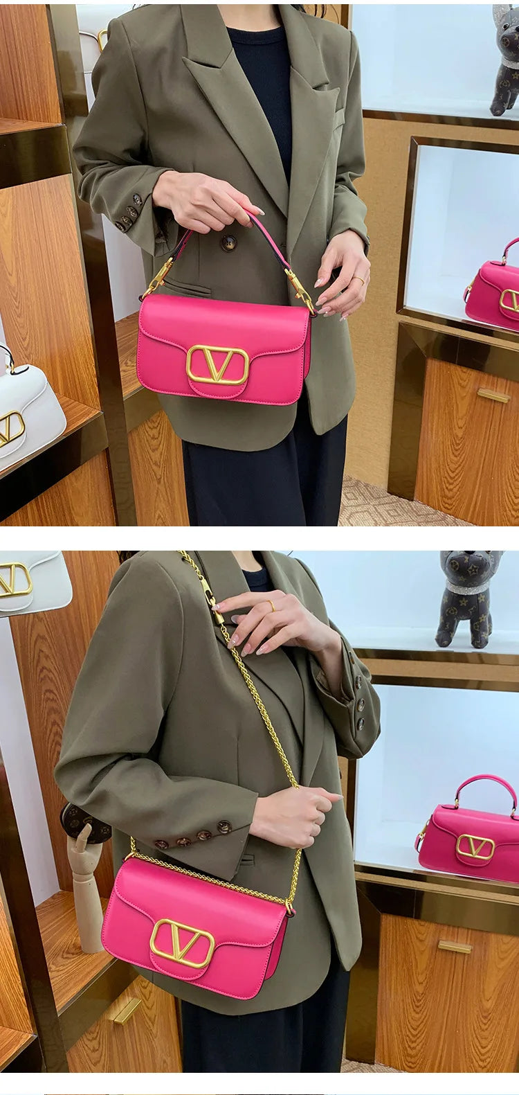 Women's Calf leather handbag chain one-shoulder crossbody bag high-quality women's bag