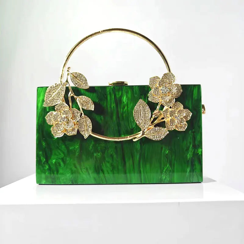 Banquet Pearlescent Acrylic Purse Women's Tote Crossbody Shoulder Square Bag