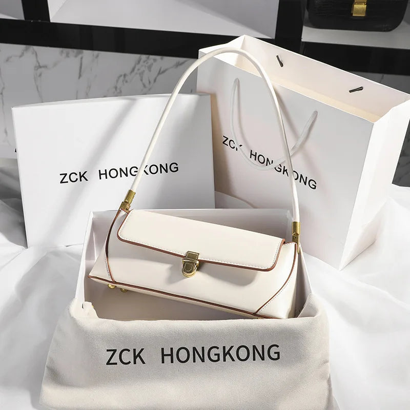 Armpit bag high-end solid color one-shoulder portable genuine leather bag