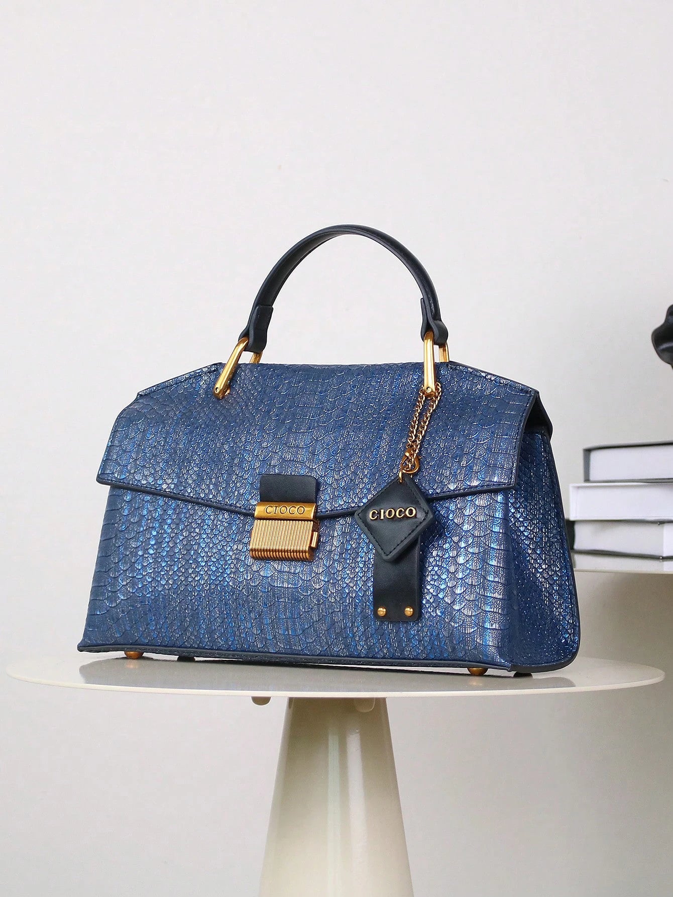 blue snake-shaped high-grade handbag fashion luxury luxury handbag lightweight large-capacity one-shoulder bag