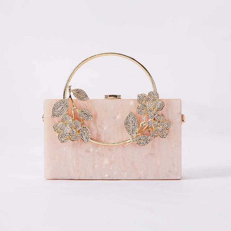 Banquet Pearlescent Acrylic Purse Women's Tote Crossbody Shoulder Square Bag