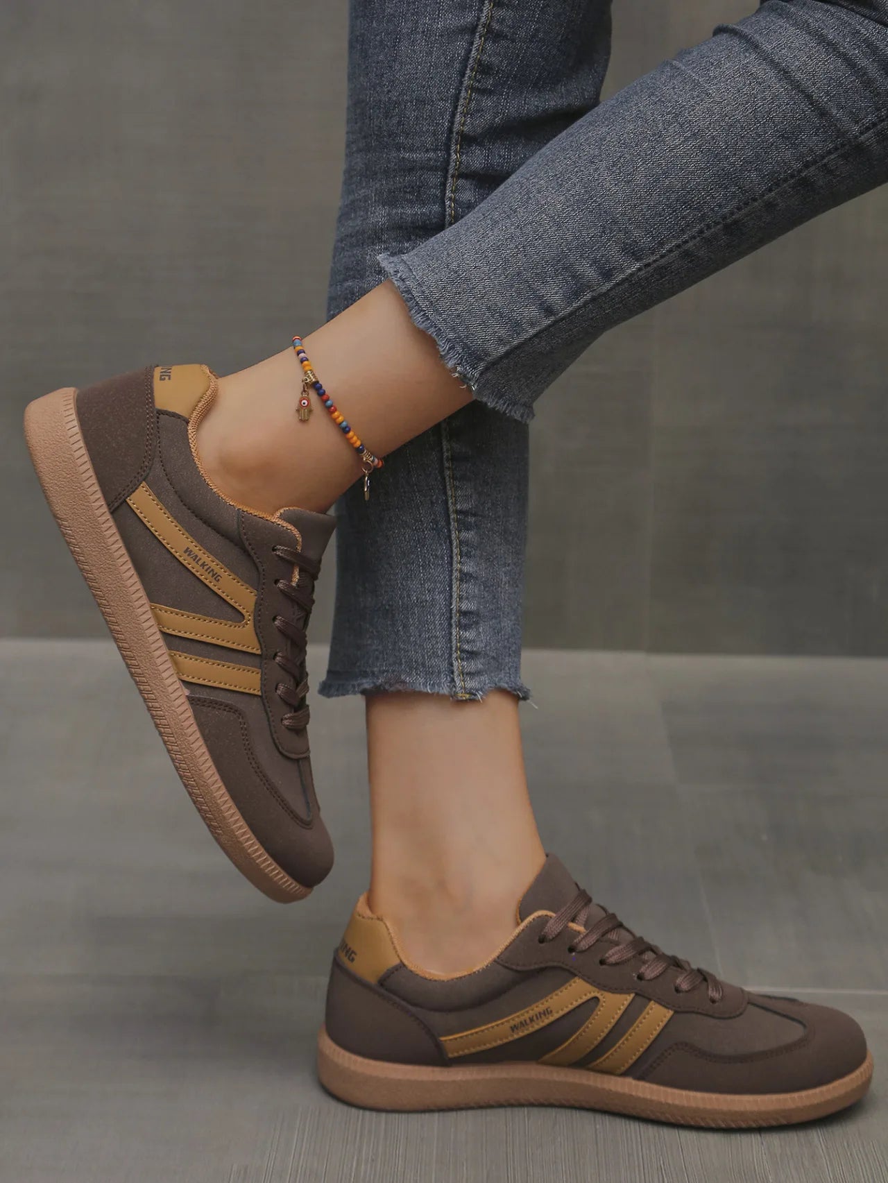 Mix Color Women's Autumn Sneakers Fashion Splicing Flat Heel Vulcanized Shoes Female Lace-Up Sneakers