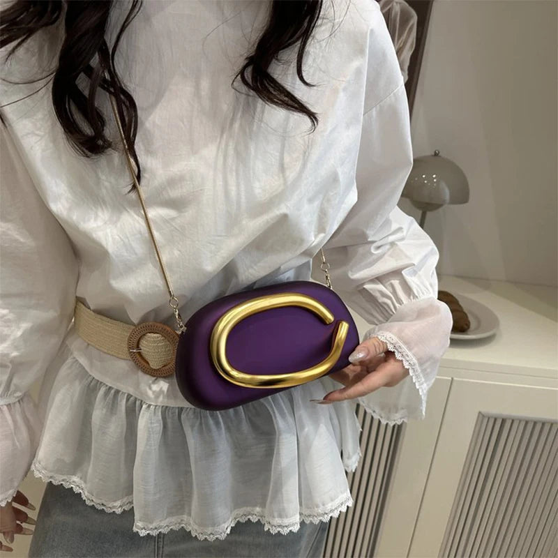 High-end Chain Shoulder Bag Exquisite Personality Round Box Elegant Crossbody Purse