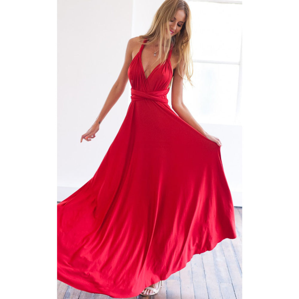 Multiway Wrap Convertible Boho Maxi Dress Bridesmaid Infinity Robe Dresses