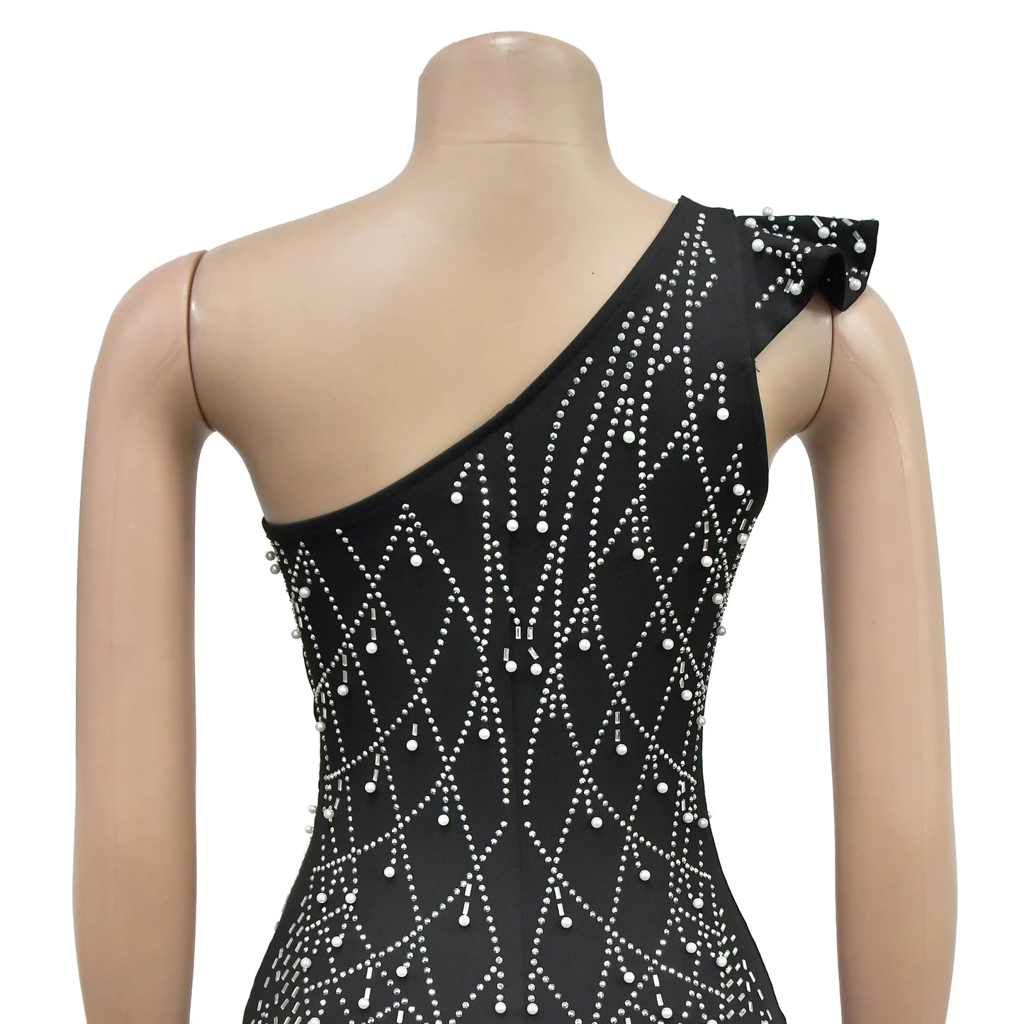 Women Maxi Dress Floor Length Dress Hot Sleeveless One Shoulder Cocktail Party Dress