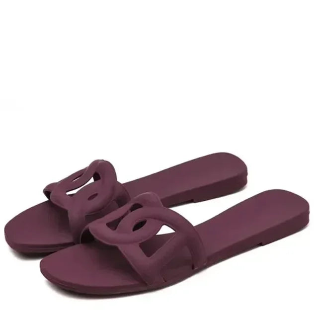 Women Dressy Flat Slippers Comfort Flip-flops Flat Slides Casual Summer Shoes