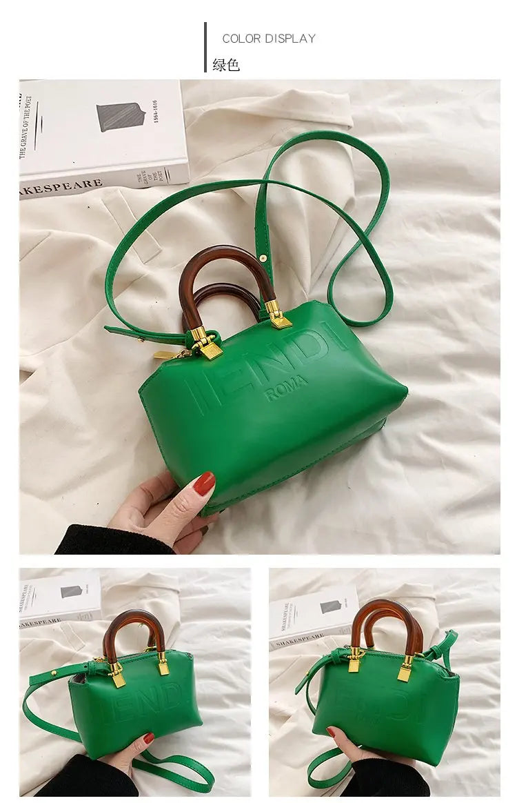 PU Leather Boston Bag Women's Shoulder Bag - Stylish Handbag for Work, Casual Purse