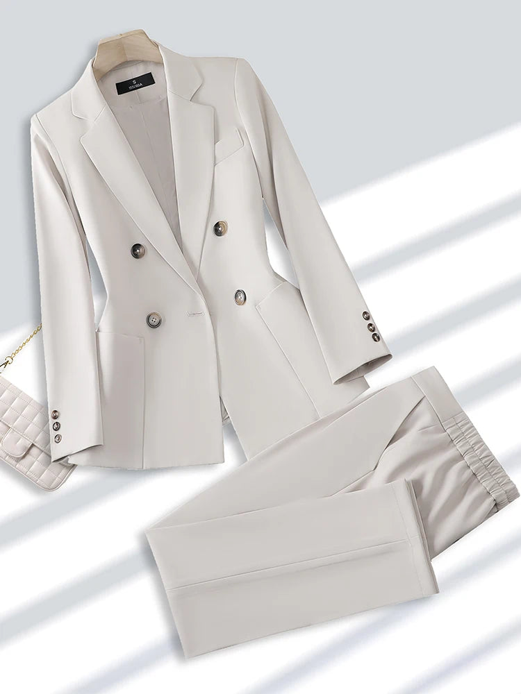 Ladies Pant Suit Formal Women Business Work Wear Blazer And Trouser