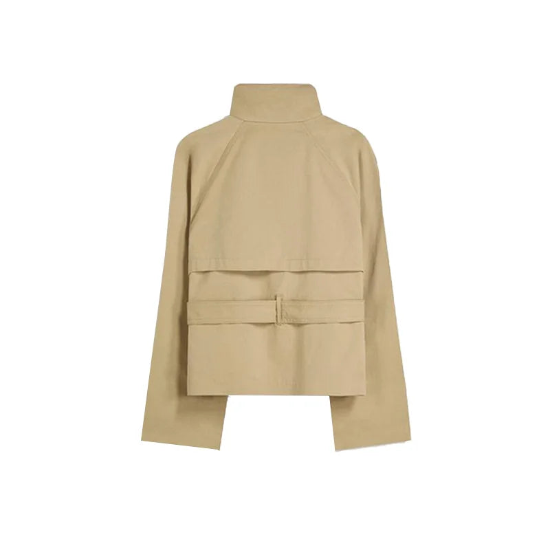 Vintage Women's Belted Jacket Coat Loose Fit Long Sleeve Button Down Coats