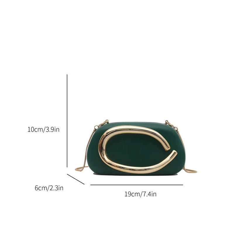 High-end Chain Shoulder Bag Exquisite Personality Round Box Elegant Crossbody Purse