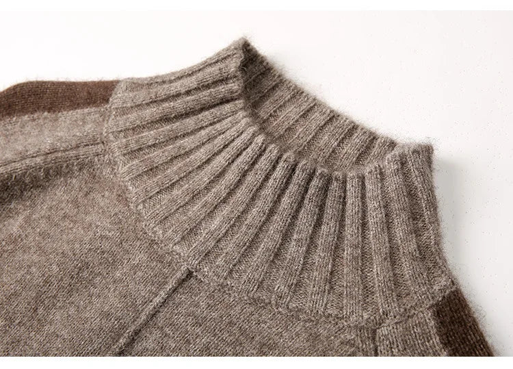 Turtleneck Knitted Sweater Women Pullovers Thick Jumpers Wool Knit Crochet Y2k Sweater