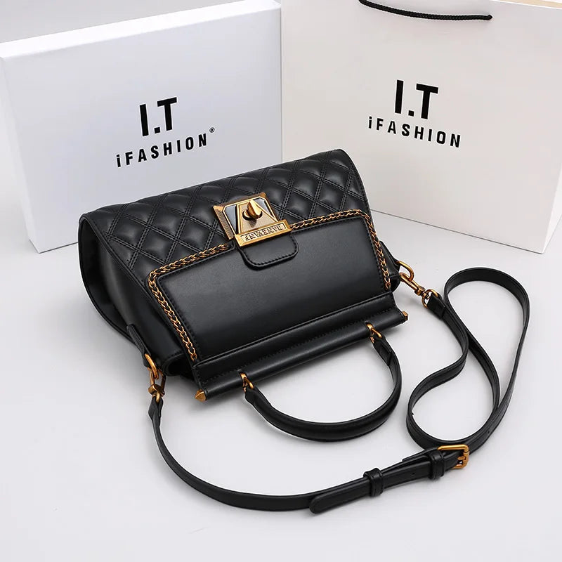 Women's handbag high-end light luxury diamond grid small square bag, shoulder and crossbody