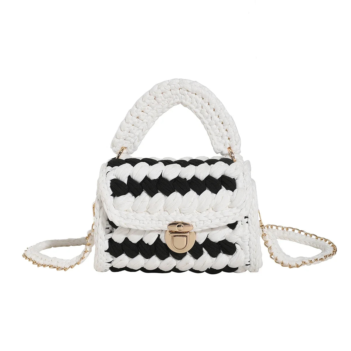 Crochet Bag Shoulder Bag Chunky Knit Handle Bag
