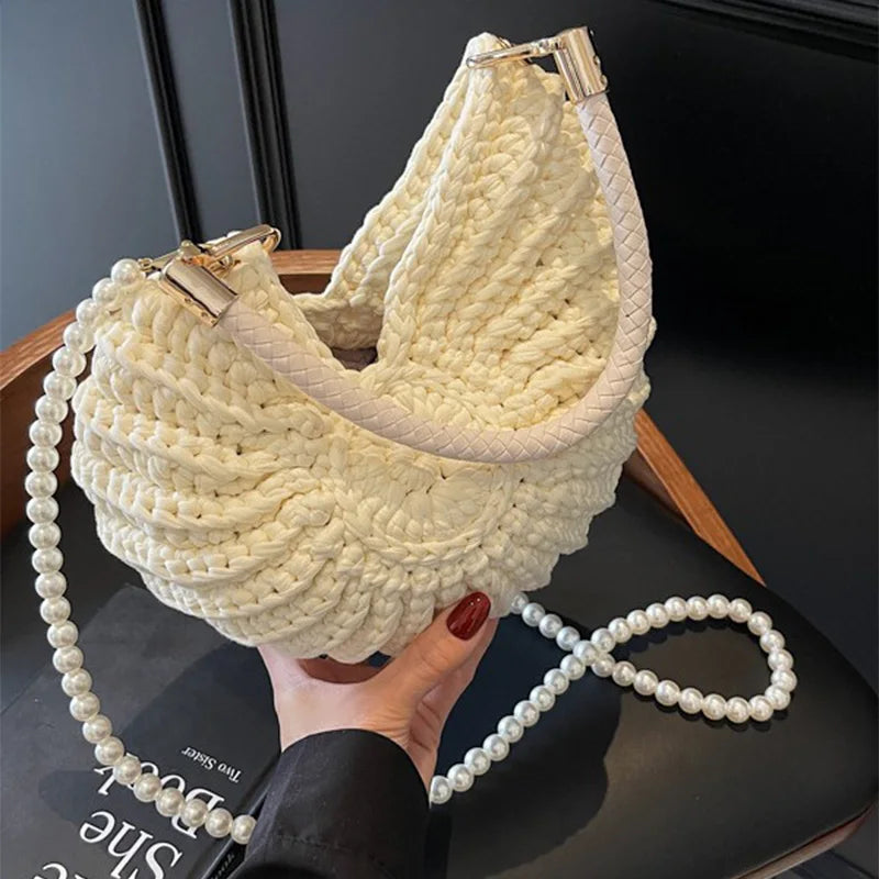 Luxury Hand-woven Shell Bag Women Seaside Conch Shell Messenger Bag