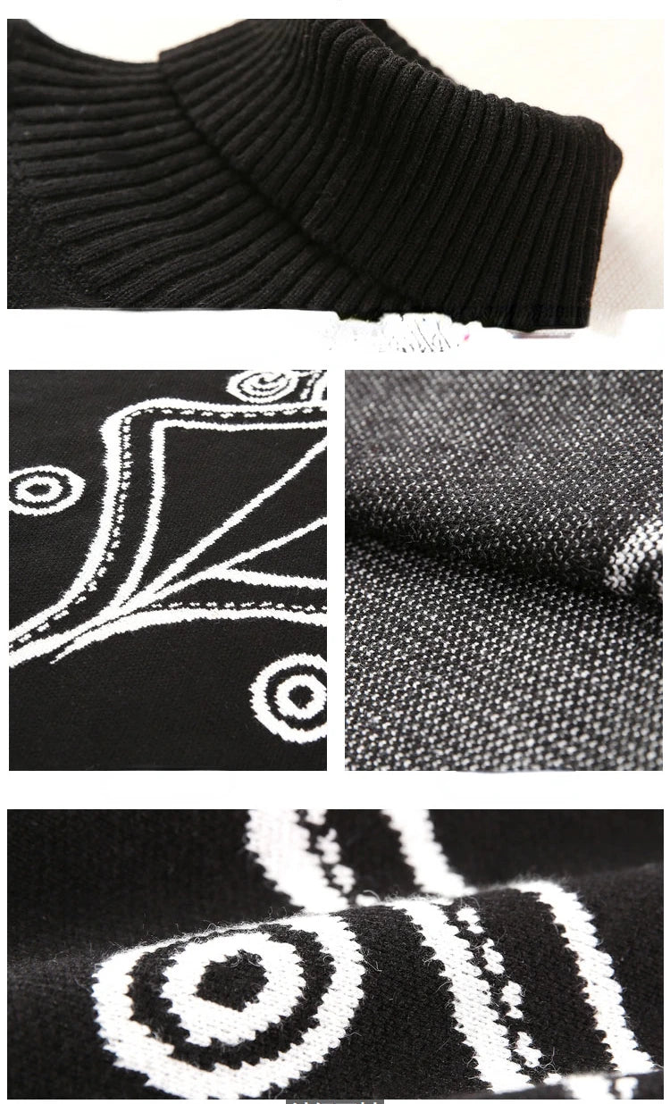 Turtleneck Loose Sweater Knit Pullover Jumper Women Clothing Bat sleeve Sweater