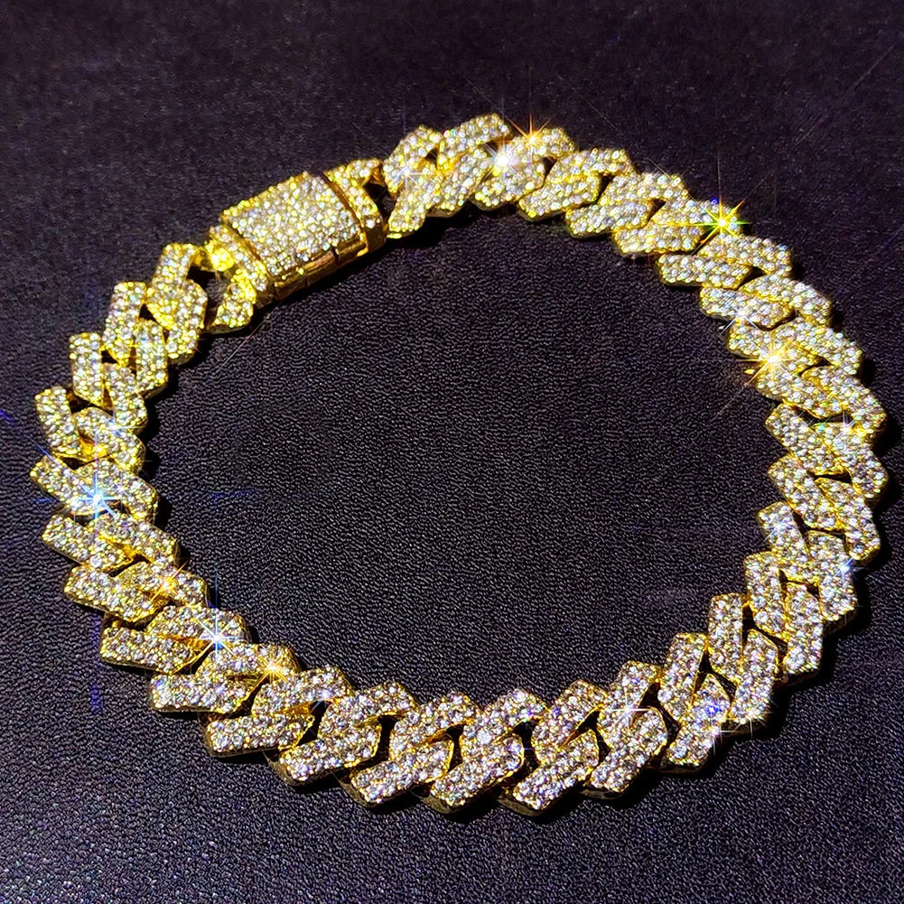 Iced Out Chunky Cuban Chain Anklets For Women