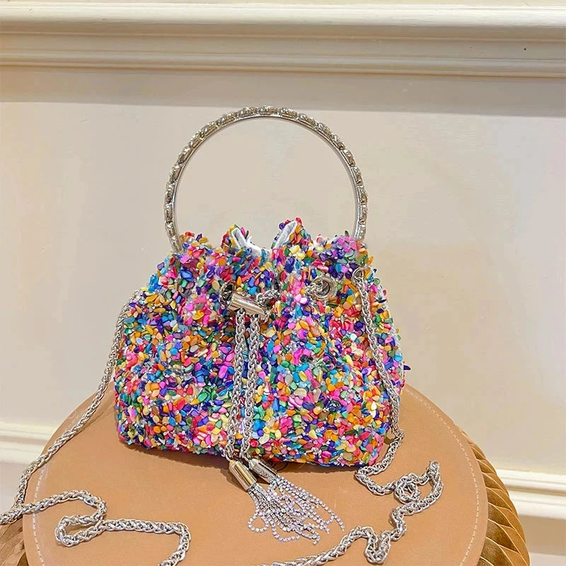 Color Tote Bag Women Luxury Designer Bags Casual Bucket Bag Banquet Makeup Bag