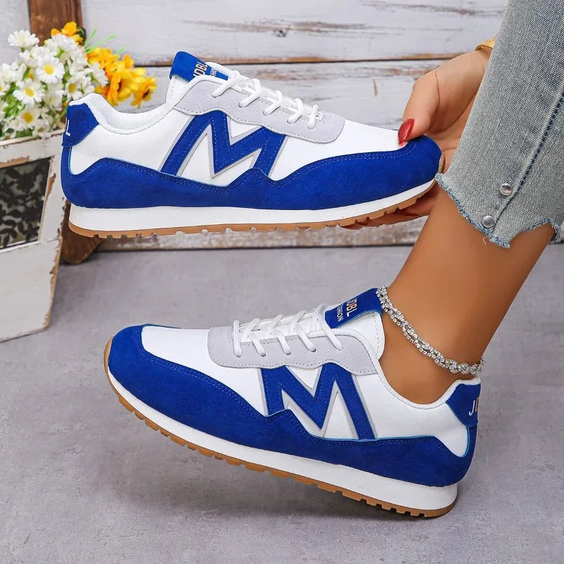 Women's Casual Lace-up Low Heel Sports Shoes Vulcanized Shoes Sneakers