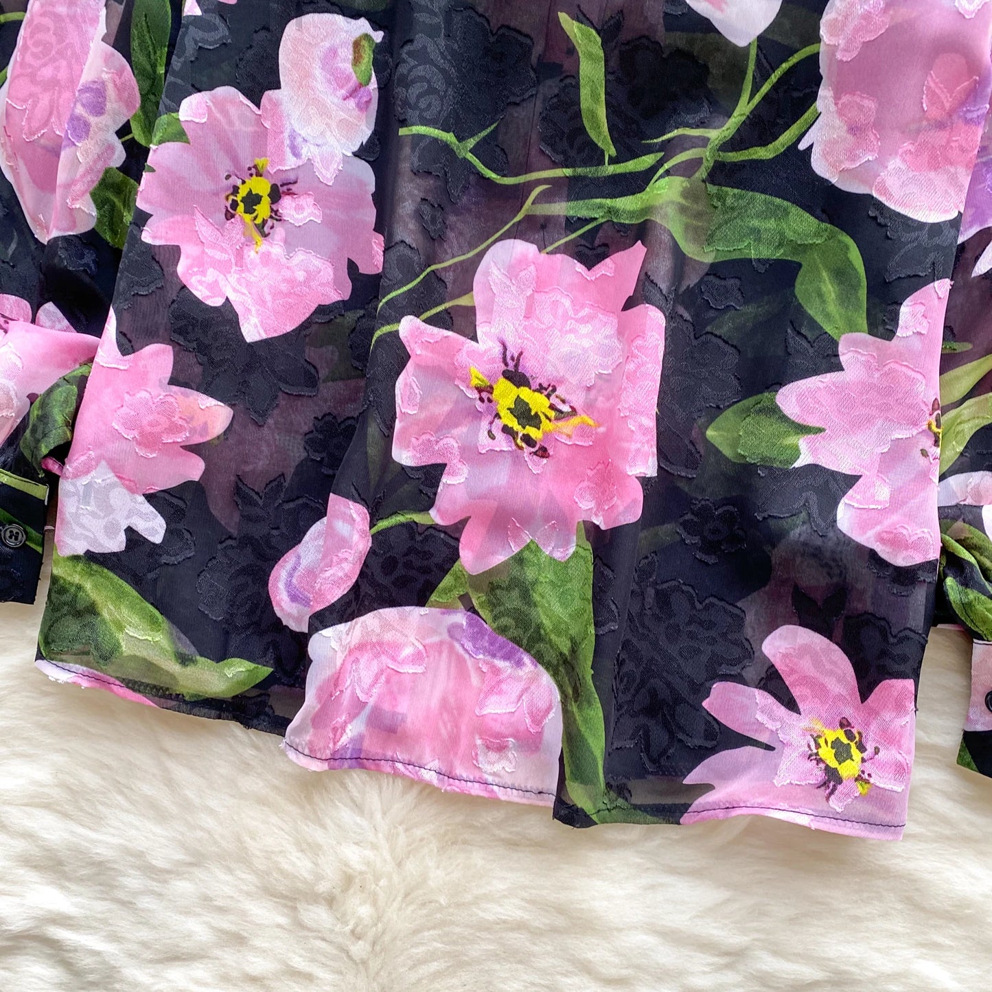 Floral Print Women Shirt Summer Lantern Sleeve Retro French Loose Blouse